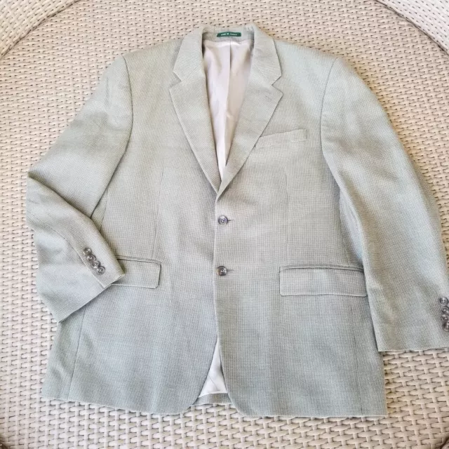 Ralph Lauren Wool Silk Blend Mens 42R Blazer Sport Coat Jacket Micro Houndstooth