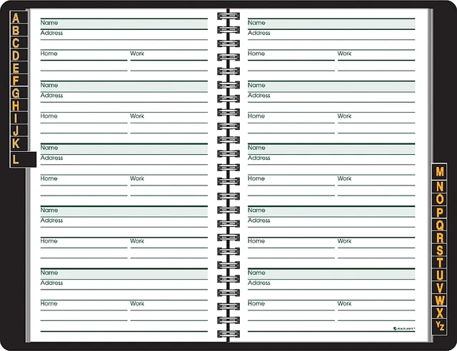 AT-A-GLANCE Telephone / Address Book, Large Print, 500 Entries, 8.38 x 5.38