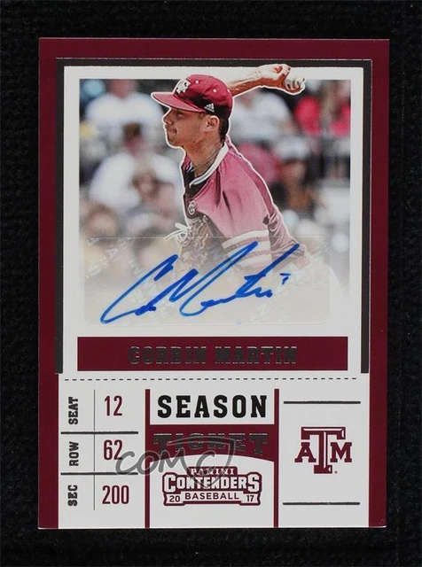 2017 Panini Elite Extra Edition College Tickets Corbin Martin #CT-CM Auto