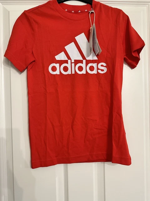 Maglietta con logo Adidas unisex rossa e bianca 11/12 anni prezzo disponibile £23 nuova con etichette