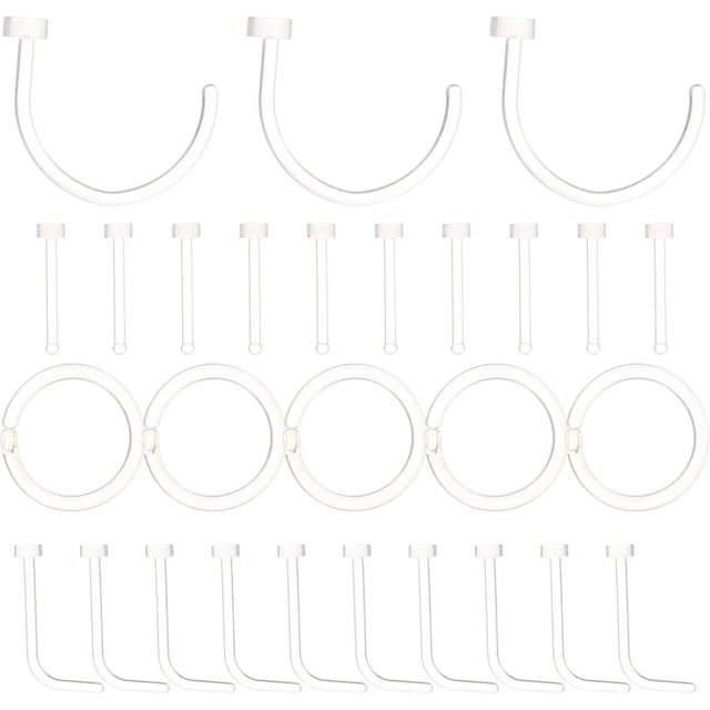 32pcs Unique Convenient Nose Studs Clear Nose Rings Creative Nose Rings Party