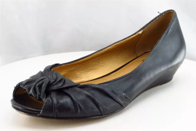 Seychelles Women Sz 7 M Black Peep Toe Leather Shoes