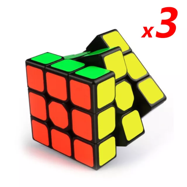 3x Magic Cube Puzzle Rubix Rubics Cube Toy Kid Gift Super Smooth