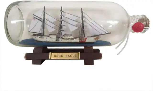 United States Coast Guard USCG Eagle Model Ship In A Glass Bottle 9