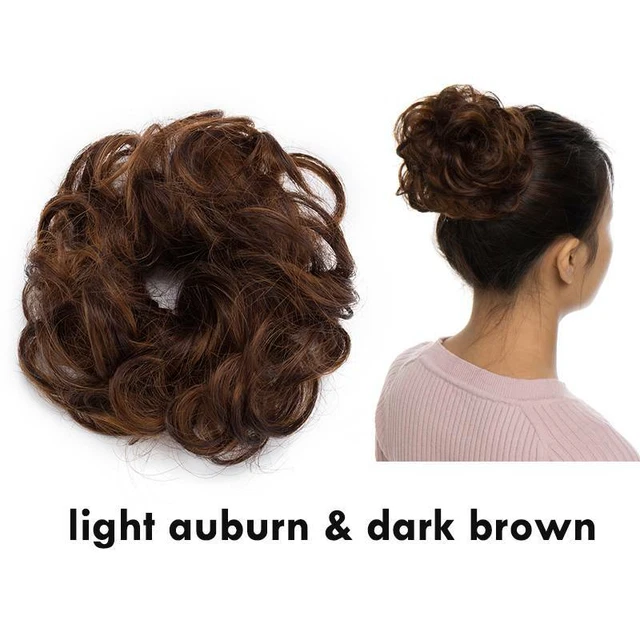 Natural As Human Curly Messy Bun Hair Piece Scrunchie Fake Hair Extension Updo