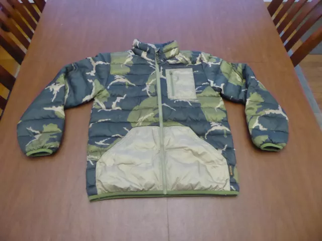 Burton Boys Medium Camo Down Puffer Jacket Ski Snowboard Winter Dry Ride EUC