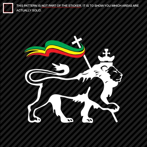 Rasta Lion Of Judah Cell Phone Sticker – 1.25" – Border Design – Darkside Ltd – 2 Pack