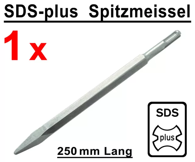 SDS-plus Spitzmeißel 250mm Lang Meißel Stemmmeißel für Bohrhammer Stemmhammer