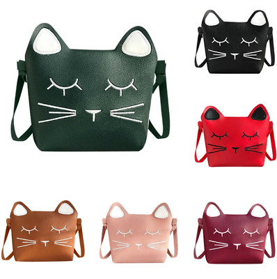 Children Kids Girls Cat Tassel Handbag Shoulder Messenger Bags Crossbody Wallet