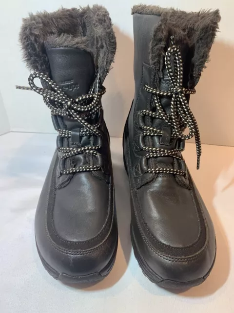 Sketchers Shape Ups Winter Boots Women's Size 7.5 Faux Fur Ankle Brown Leather Sketchers Shape Ups Winter Boots Women's Size 7.5 Faux Fur Ankle Brown Leather