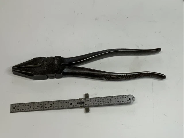 KRAEUTER 1831-8, SUPREME Linemans Pliers, 8in, 1940's, Textured Grips, USA