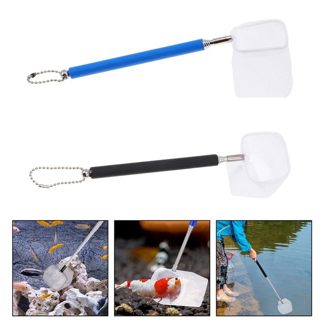 2Pcs Aquarium Fischernetz Erweiterbar Griff Garnelen Net 11