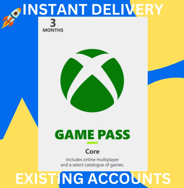 Xbox Game Pass Core 3 Months Membership New And Existing Global