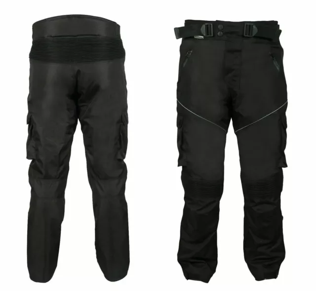 Motorbike Motorcycle Waterproof Cordura Textile Trousers Pants Armours Black UK