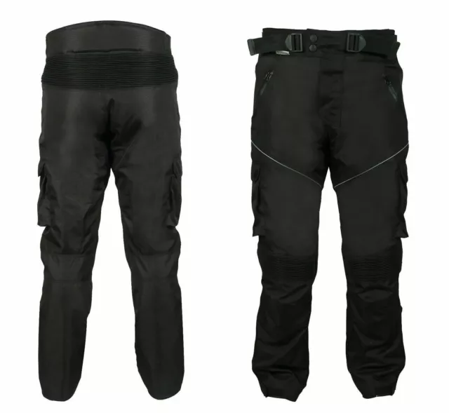 Pantalones textiles impermeables para motocicleta motocicleta Cordura armaduras negros Reino Unido