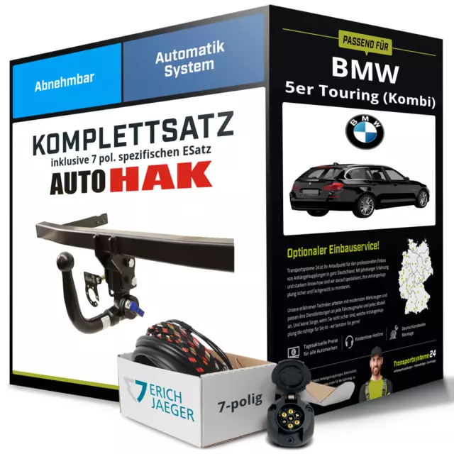 Für BMW 5er Touring Typ E61 Anhängerkupplung abnehmbar +eSatz 7pol 04-10 NEU AHK