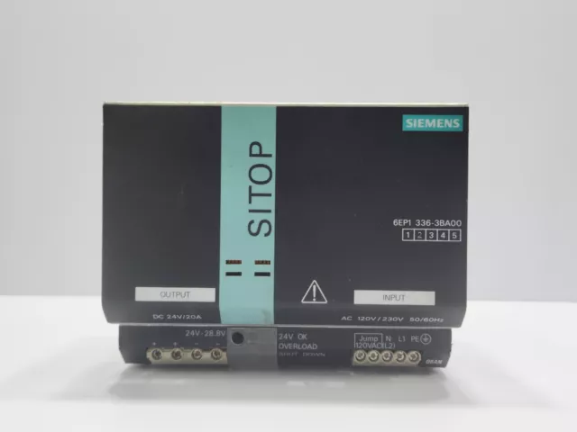 Siemens 6EP1336-3BA00 Estabilizado Potencia Suministro Sitop Modular 20A 1/2 Ph