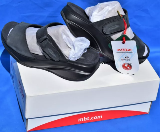 MBT Tabia Women's Slide Sandals Black Nubuck Leather - New/Box - sz 36