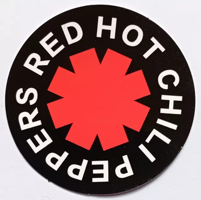ROT HOT CHILI PAPPERS schwarz, rot & weißes Band Logo kleiner Aufkleber 5,4 cm x 5,4 cm