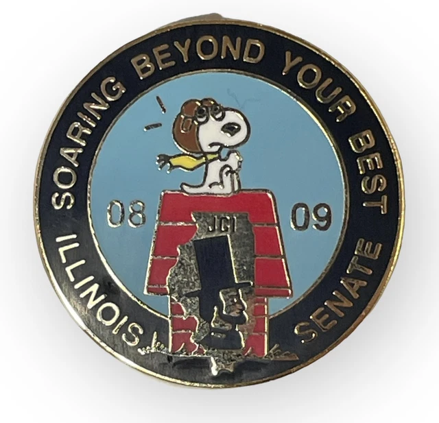 2007 Jaycees Pin Illinois JCI Senate Lincoln Illinois State Snoopy Peanuts