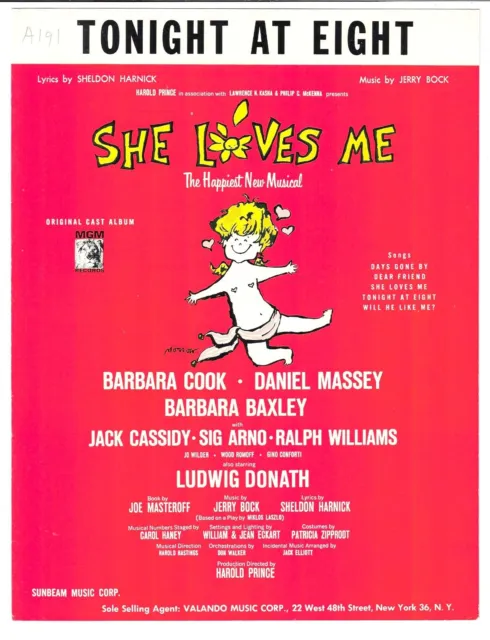 BARBARA COOK Broadway Sheet Music TONIGHT AT EIGHT from SHE LOVES ME 1963