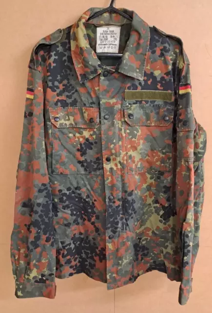 Army Shirt Genuine German Vintage Military Light Jacket Flecktarn Camo