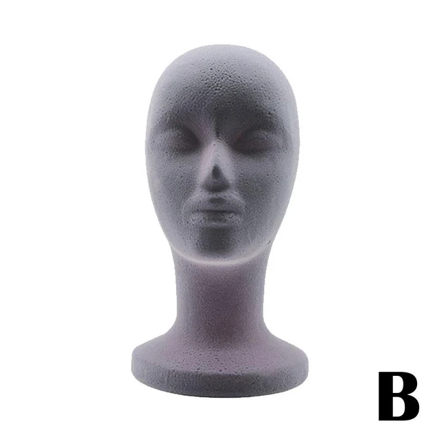 Grey Foam Head Female Mannequin Head Glasses Cap Display Stand Hat Glasses Disp
