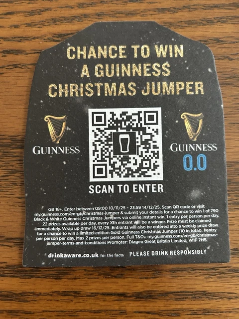 GUINNESS BEER MAT 2025 Christmas Edition £2.24 - PicClick UK