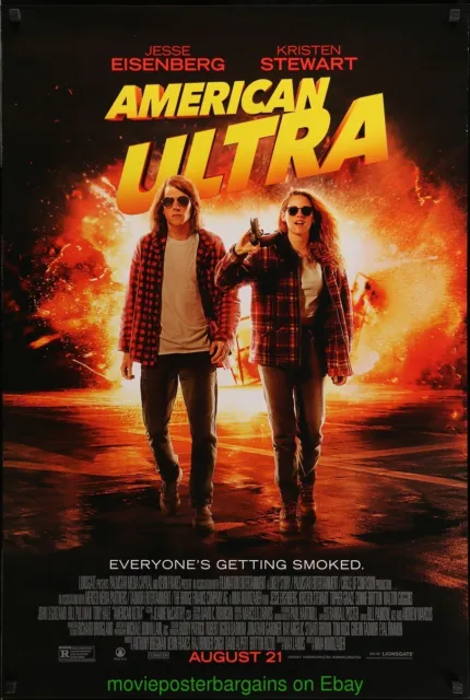 AMERICAN ULTRA MOVIE POSTER DS 27x40 KRISTEN STEWART Fire Advance Style