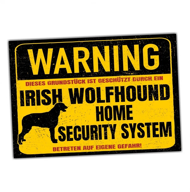 Warnschild 'Weißer Wolf' – 30,5x20 Cm, Aluminium 0,5 Mm, Mit Abgerundeten Ecken, Für Tür Oder Wand