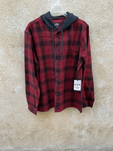 Billabong Men's Baja Large Long Sleeve Hooded Flannel New With Tags