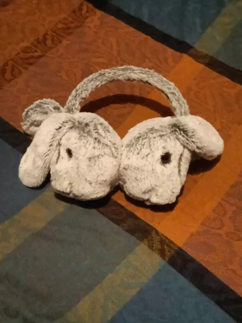 Cute Grey Floppy Ear Bunny Rabbit Earmuff Earmuffs Winter Attire Toddlers