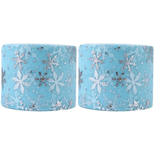 2 Sets Schneeflocke Tutu Band Winter Band Glitter Tüll Spool