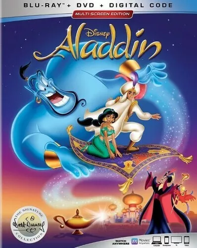 DISNEYS Aladdin Signature Collection (Blu-ray, 1992, 2-Disc, Digital Copy) NEW