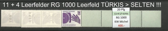 RM Unfallverhütung 20 Pfg RG 1000 ROLLENENDE RE 11 + 4 LF türkis (SELTEN !!!) **