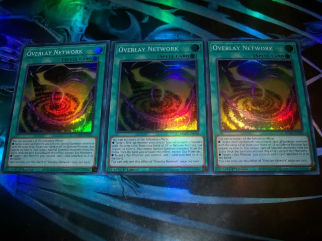 3x Overlay Network 1st Edition Super Rare MAZE-EN020 Yu-Gi-Oh!