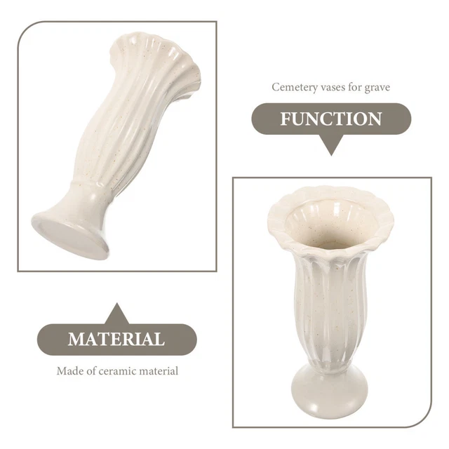 Cemetery Flower Holder Tombstone Vase Rustic Flower Vase Bowl Outdoor 3