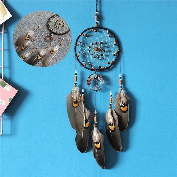 Handmade Dream Catcher With Feather Wall Or Car Hanging Decoration Ornament Home