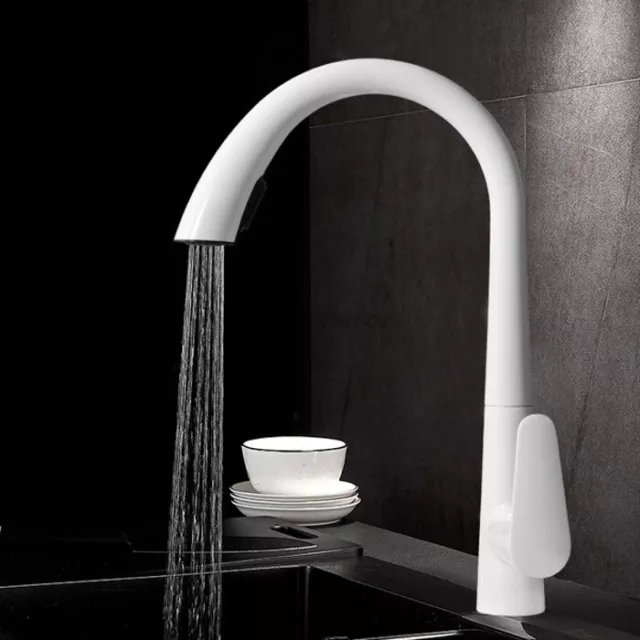 Kitchen Pull Out Spray Mixer Taps Monobloc Single Lever Swivel Spout Sink Faucet