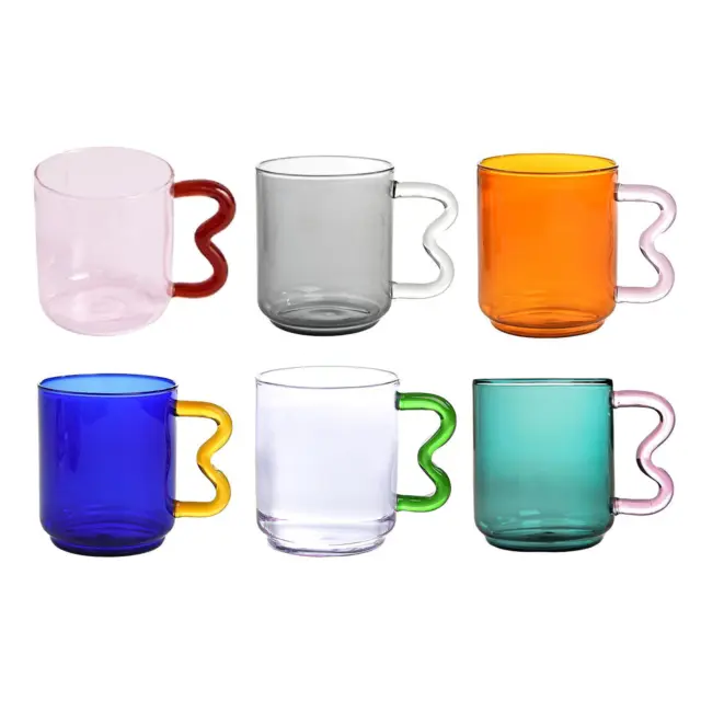 Tazza da caffè colorata in borosilicato Bicchiere d'acqua per la cucina del