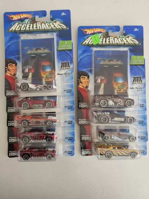 2005 Hot Wheels ACCELERACERS, Team METAL MANIACS, 8 of the 9 Models Available