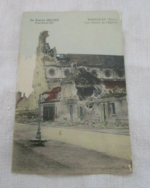 Cpa Oise 60 Ribecourt Les Ruines De L'eglise