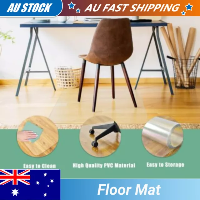 1PCS Home Office PVC Chair Mat for carpet Hard Floor Protector Computer Work AU