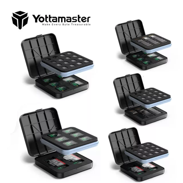 Yottamaster Memory Card Case Schutzbox für 16 Micro-SD Speicherkarten TF CF 2