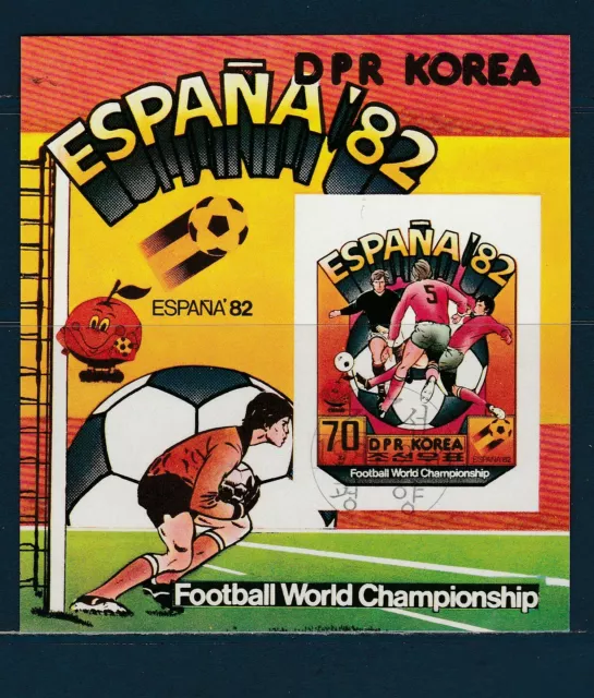 bk  Korée Corée  bloc sport coupe du monde de football Espagne 1982  oblitéré