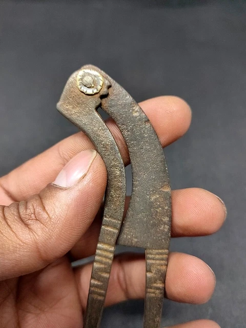 Antique Brass Work Cut Design Betel Nut Cutter Sarota Old Hand Forged 2