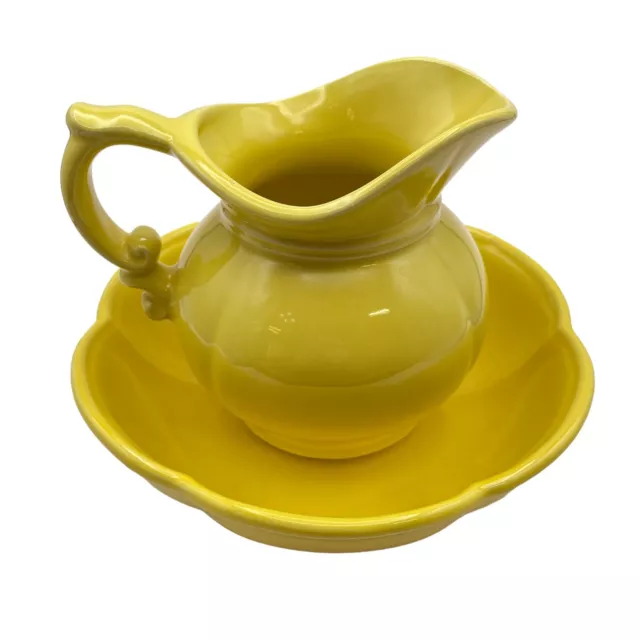 McCoy Pottery Vintage Yellow 7528 Pitcher and Bowl Wash Basin Set Made In USA