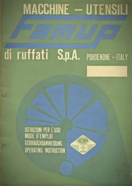 Famup Rag 40 TCS Manuale uso e manutenzione