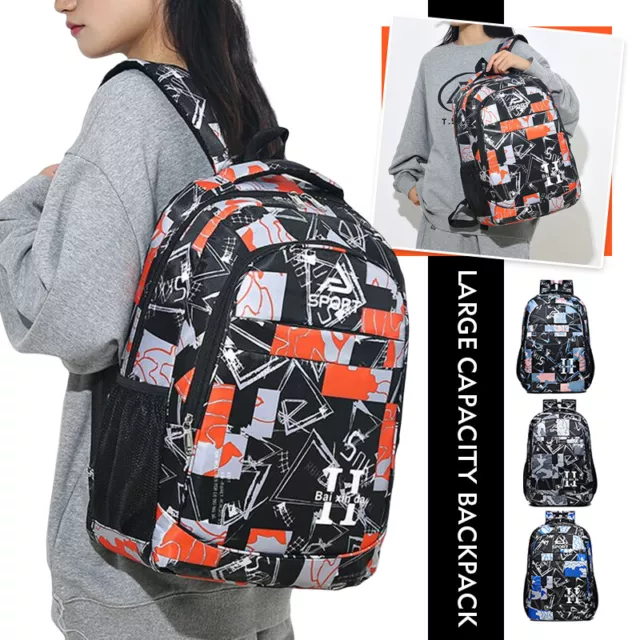 Boy Student Graffiti Printing School Backpack Schoolbag Travel Shoulder Bags Men 2