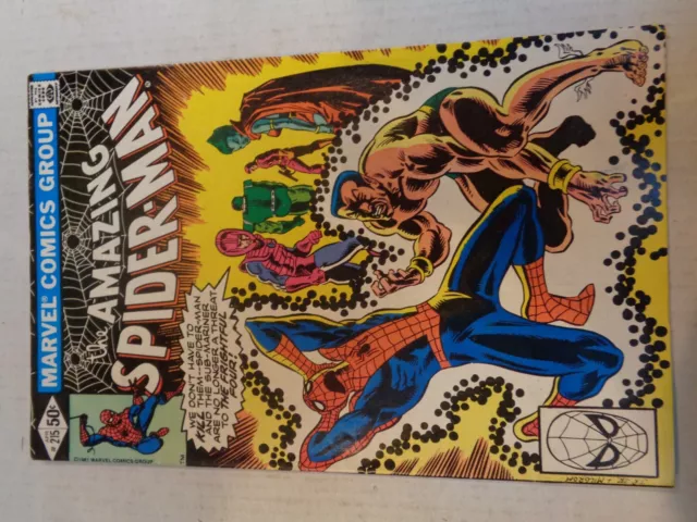 Amazing Spider-Man #215, Marvel comic book, April 1981 Namor